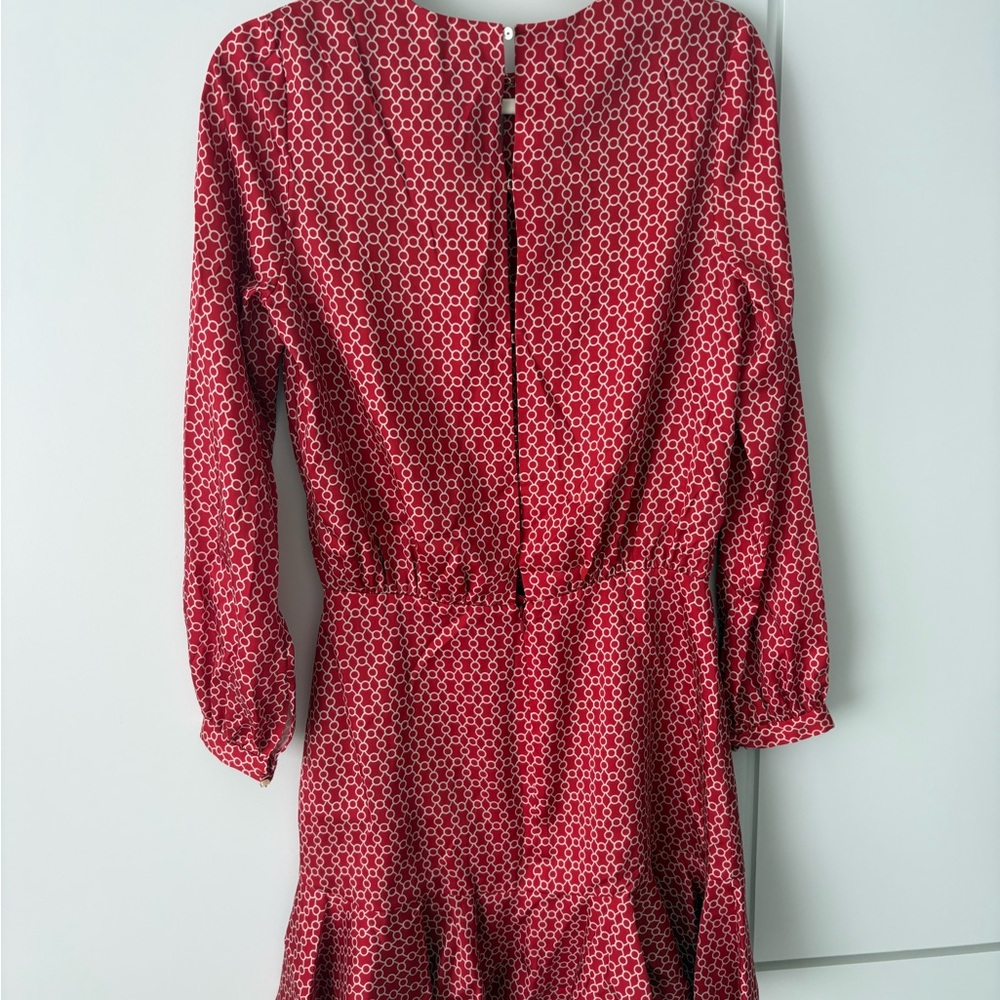 Alexis Red Patterned Long Sleeve Dress S - Picture 6 of 10